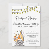 Tuinfeest met kampvuur in de herfst kaart (Voorkant)