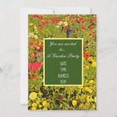 Tuinfeest met modern wildbloemendesign kaart (Voorkant)