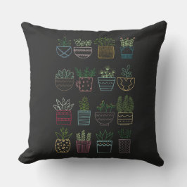 Tuinfeest met potten en bloemen kussen