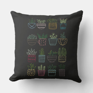 Tuinfeest met potten en bloemen kussen