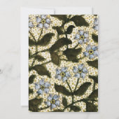 Tuinfeest - Stofblauwe Vintage Bloem Natuur Kaart (Achterkant)