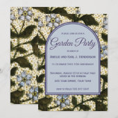 Tuinfeest - Stofblauwe Vintage Bloem Natuur Kaart (Voorkant / Achterkant)