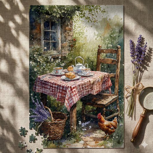 Tuinfeest Theemiddag Aquarel Legpuzzel