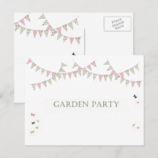 Tuinfeest - uitnodiging briefkaart (Voorkant / Achterkant)