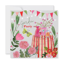 Tuinfeest Verjaardagsuitnodiging met bloemen