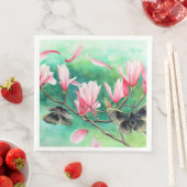 Tuinfeest! Vlinders op Roze Bloemen Servet (Insitu)