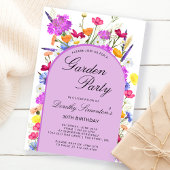 Tuinfeest Waterverf Wilde Bloemen 30e Verjaardag Kaart