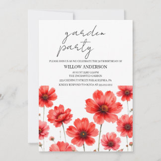 Tuinfeest, Wildflower Verjaardagsfeest Nodig ze ui Kaart