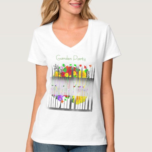 Tuinfeest witte vrouwen t-shirt (Voorkant)