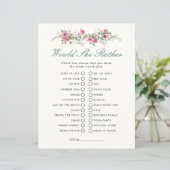 Tuinfeest Would She Rather Bruidsfeest Spel (Staand voorkant)