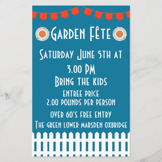 Tuinfete uitnodiging flyer (Voorkant)