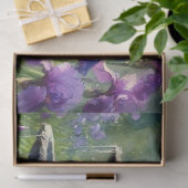 Tuinfontein met Paarse Irissen Weefselpapier Tissuepapier (Geschenk)