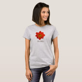 Tuinfoto Oranje Dahlia Flower Text T-shirt (Voorkant volledig)