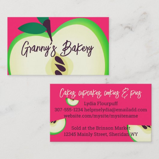 tuinfruitteelt voor de bereiding van groene appels visitekaartje (Voorkant / Achterkant)