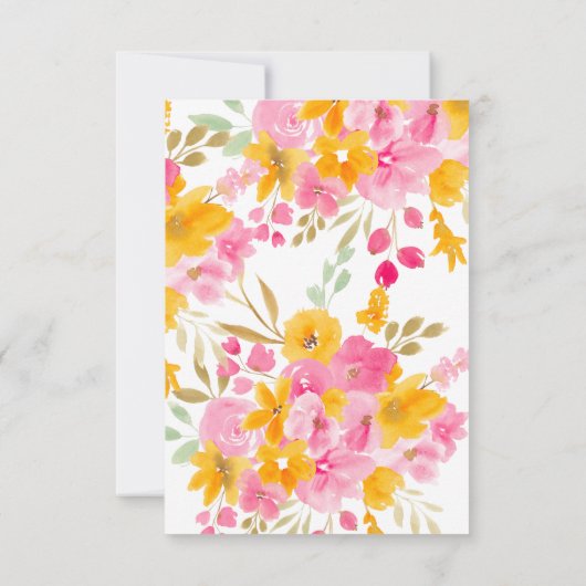 Tuingeel roze florale waterverf vrijgezellenfeest bedankkaart (Achterkant)