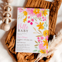 Tuingeel roze hallo baby shower