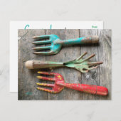 tuingereedschap briefkaart door Diane Heller 2023 (Voorkant / Achterkant)