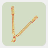 Tuingereedschap Loppers Vierkante Sticker (Voorkant)