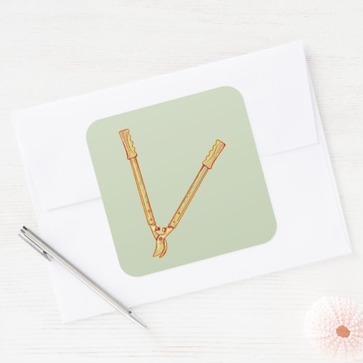 Tuingereedschap Loppers Vierkante Sticker (Envelop)