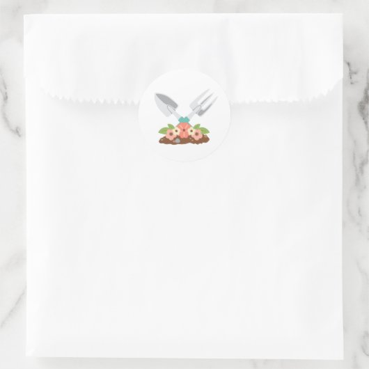 Tuingereedschap Ronde Sticker (Tas)