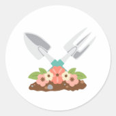 Tuingereedschap Ronde Sticker (Voorkant)