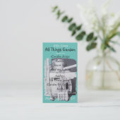 Tuingereedschap schilderen voor tuinarchitect tuin visitekaartje (Staand voorkant)