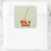 Tuingereedschap Spade graven een gat Vierkante Sticker (Tas)
