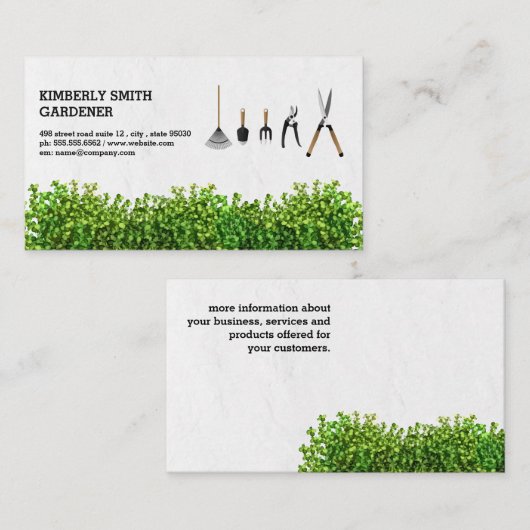 Tuingereedschap | STRUIKEN Visitekaartje (Voorkant / Achterkant)