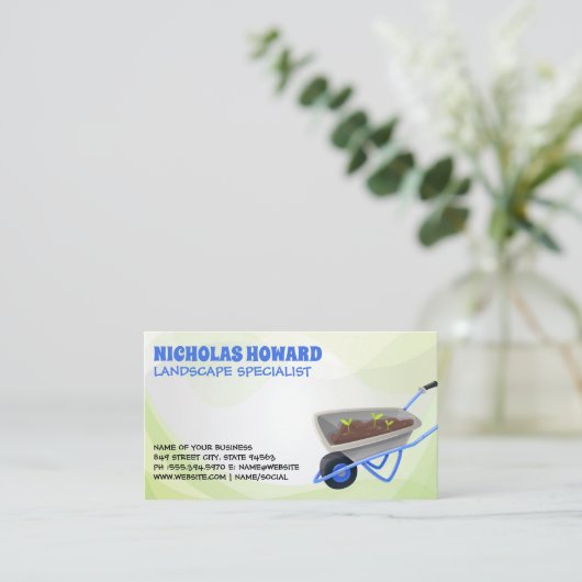 tuingereedschap | tuinarchitect visitekaartje (Staand voorkant)