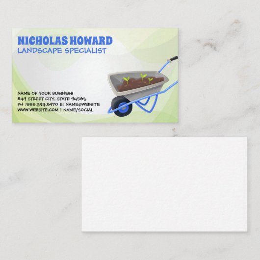 tuingereedschap | tuinarchitect visitekaartje (Voorkant / Achterkant)