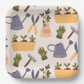 Tuingereedschap Tuinieren Verjaardagsfeest Papieren Bordje (Voorkant)