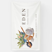 Tuingereedschap Waterverf Tuinbedrijf Spandoek (Verticaal)