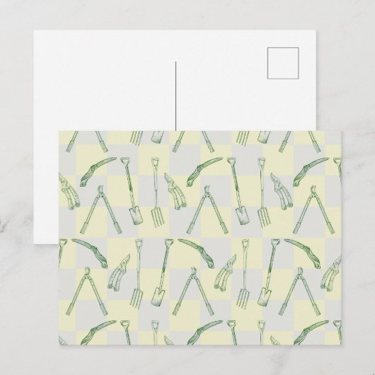 Tuingereedschappen Patroon Briefkaart (Voorkant / Achterkant)