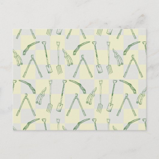 Tuingereedschappen Patroon Briefkaart (Voorkant)