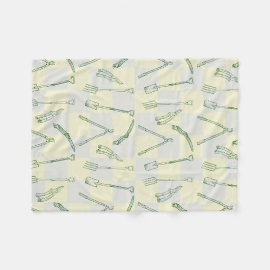 Tuingereedschappen Patroon Fleece Deken (Voorkant (Horizontaal))