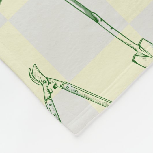 Tuingereedschappen Patroon Fleece Deken (Hoek)