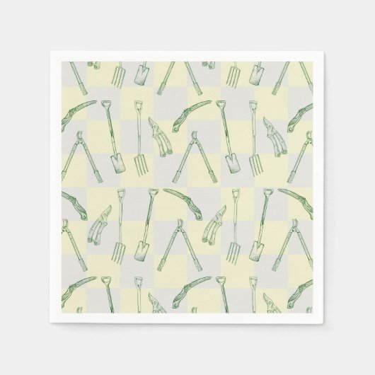 Tuingereedschappen Patroon Servet (Voorkant)