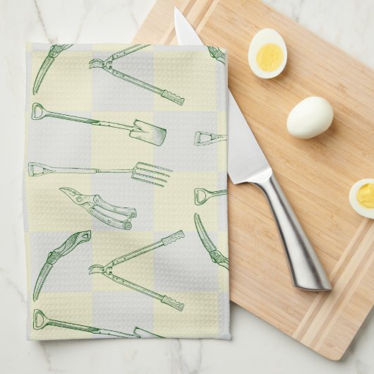Tuingereedschappen Patroon Theedoek (Quarter Fold)