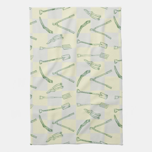 Tuingereedschappen Patroon Theedoek (Verticaal)