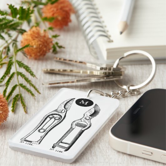  Tuingereedschappen Pruners Monogram corporate Sleutelhanger (Voorkant Rechts)