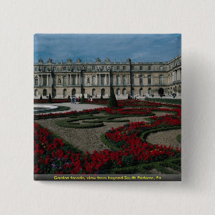 Tuingevel, uitzicht van buiten de South Parterre, Vierkante Button 5,1 Cm