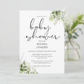 Tuingroen Bloemen Baby shower Kaart (Staand voorkant)