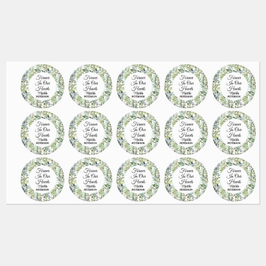 Tuingroen laat begrafenislijm / waterdicht labels (Vel)