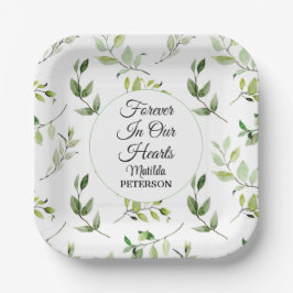 Tuingroen verlaat begrafenis papieren bordje