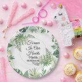 Tuingroen verlaat begrafenis papieren bordje (Feest)