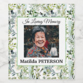 Tuingroen verlaat begrafenis wijn etiket (Enkel label)