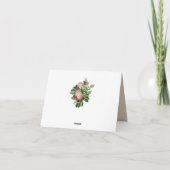 Tuingroen - Zachte roze rozen Dank u Bedankkaart (Achterkant)