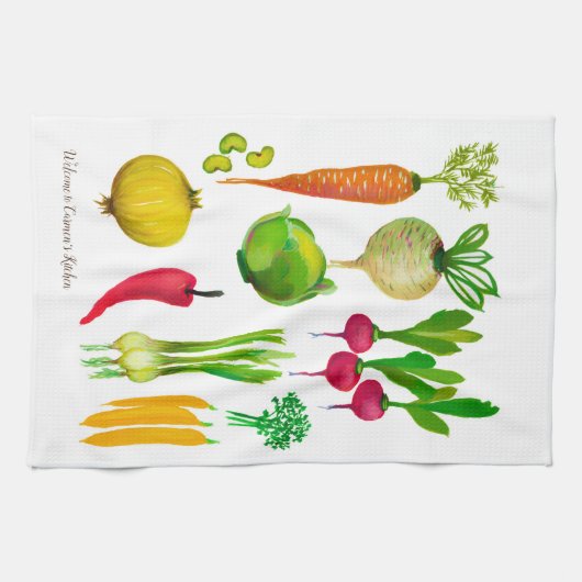 Tuingroenten  keukenhanddoeken (Horizontaal)