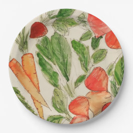 Tuingroenten waterverf zomerpapier bord