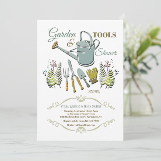 Tuingwerktuigen — Uitnodiging (Staand voorkant)